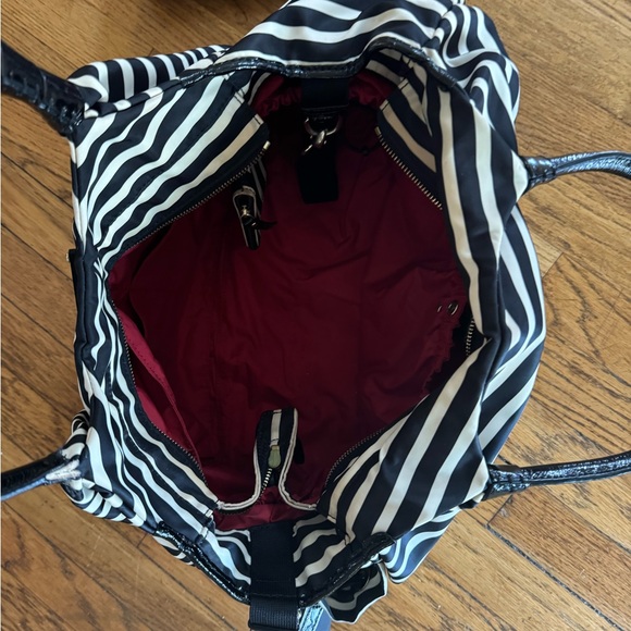 Kate Spade Black and White Striped Baby Bag - Picture 4 of 6